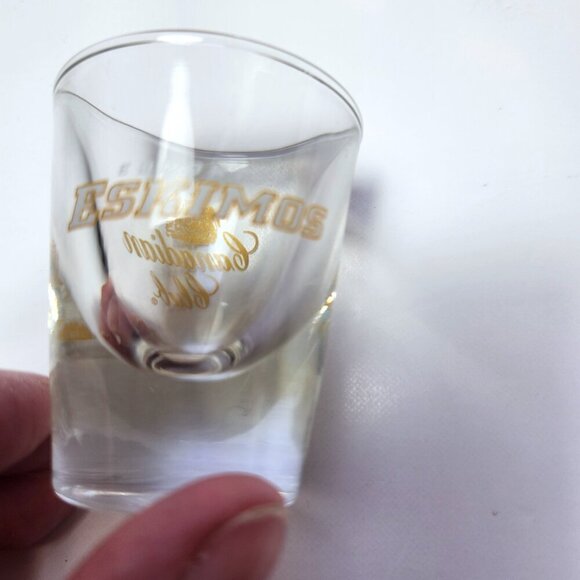 Edmonton Eskimos Canadian Club Whisky Shot Glass Heavy Libbey Glass Company - Picture 4 of 6